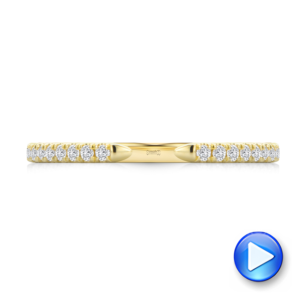 14k Yellow Gold Open Diamond Wedding Band - Video -  108039 - Thumbnail