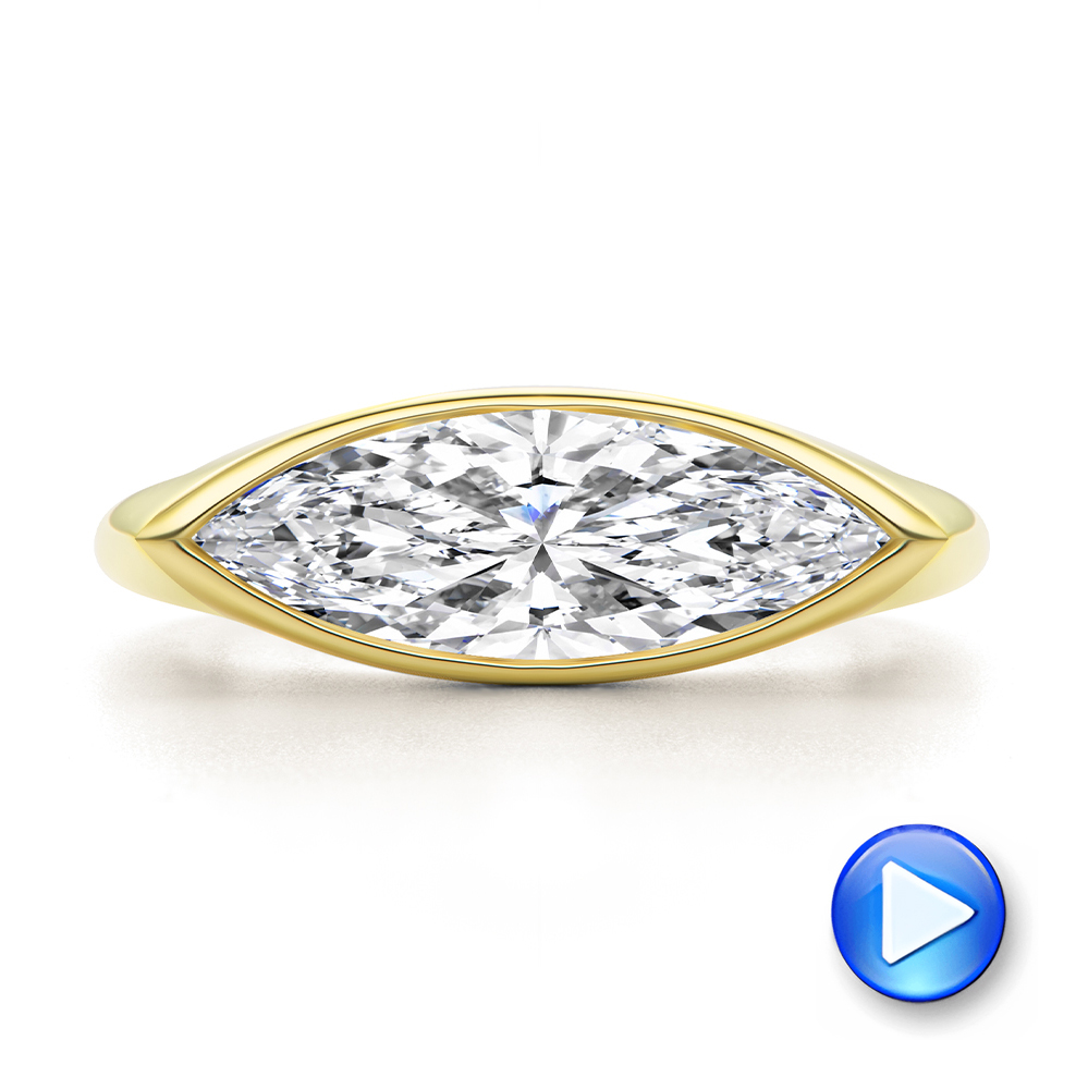 14k Yellow Gold 14k Yellow Gold East West Marquise Diamond Solitaire Engagement Ring - Video -  108340 - Thumbnail