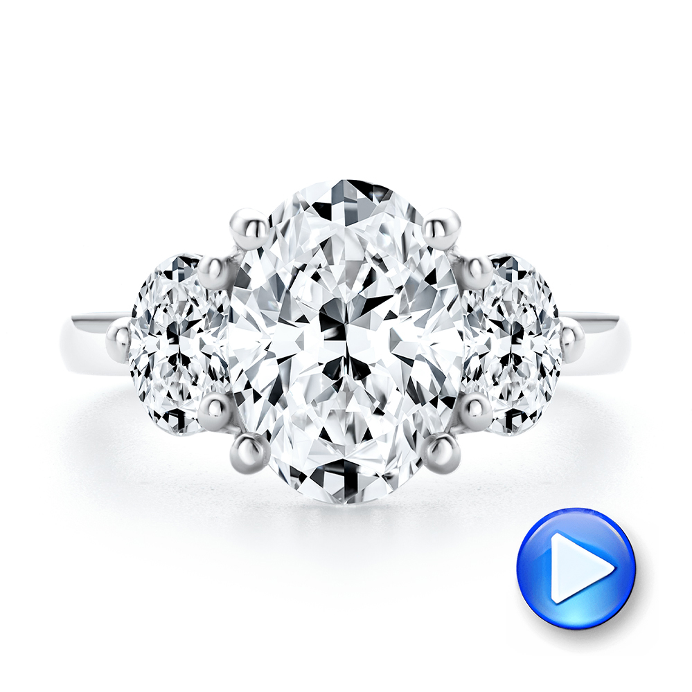 Three Stone Oval Diamond Engagement Ring - Video of the original design