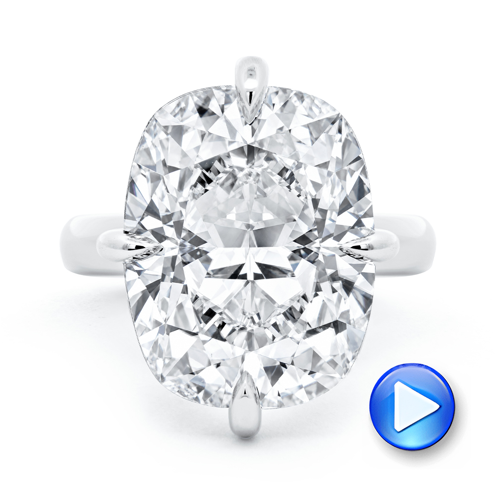 Compass Set Elongated Cushion Cut Diamond Engagement Ring - Video of the original design