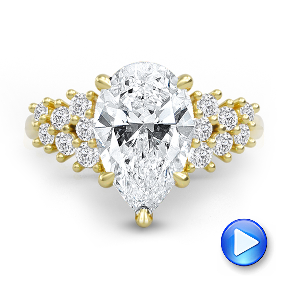 Cluster Pear Diamond Engagement Ring - Video of the original design