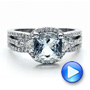  14K Gold 14K Gold Custom Aquamarine And Diamond Ring - Video -  1445 - Thumbnail