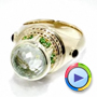  14K Gold Green Inverted Topaz Pavillion Ring - Video -  1108 - Thumbnail