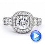 14k White Gold 14k White Gold Custom Diamond Halo Engagement Ring - Video -  1436 - Thumbnail