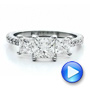 14k White Gold 14k White Gold Custom Engraved Engagement Ring - Video -  1441 - Thumbnail