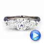  Platinum Custom Three Stone Engagement Ring - Video -  1438 - Thumbnail