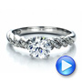 18k White Gold Pave Filigree Engagement Ring - Vanna K - Video -  100073 - Thumbnail