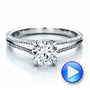 18k White Gold Split Shank Engagement Ring - Vanna K - Video -  100090 - Thumbnail