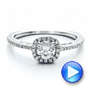  Platinum Platinum Custom Diamond Halo Engagement Ring - Video -  1448 - Thumbnail