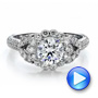 18K Gold Engagement Ring With Halo Pave Milgrain - Vanna K - Video -  100043 - Thumbnail