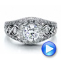 18k White Gold Halo Prong Set Engagement Ring - Vanna K - Video -  100065 - Thumbnail