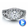 18k White Gold Halo Prong Set Engagement Ring - Vanna K - Video -  100065 - Thumbnail