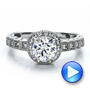 18k White Gold Halo Filigree Engagement Ring - Vanna K - Video -  100101 - Thumbnail