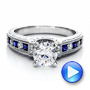  Platinum Blue Sapphires Engagement Ring - Vanna K - Video -  100038 - Thumbnail
