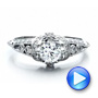  18K Gold Knife Edge Engagement Ring - Vanna K - Video -  100062 - Thumbnail