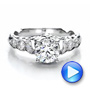  18K Gold Round Side Stone Diamond Engagement Ring - Vanna K - Video -  100059 - Thumbnail