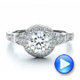 18k White Gold Antique Milgrain Engagement Ring - Vanna K - Video -  100060 - Thumbnail