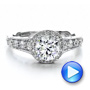 18k White Gold Engagement Ring Tapered Diamond Side Stones - Vanna K - Video -  100042 - Thumbnail