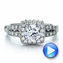 14k White Gold 14k White Gold Split Shank Halo Engagement Ring - Vanna K - Video -  100074 - Thumbnail