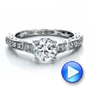 18k White Gold Diamond Filigree Engagement Ring - Vanna K - Video -  100106 - Thumbnail