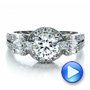  Platinum Split Shank Baguette Diamond Engagement Ring - Vanna K - Video -  100071 - Thumbnail