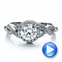 18k White Gold Antique Criss-cross Shank Engagement Ring - Vanna K - Video -  100072 - Thumbnail