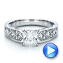  18K Gold Princess Cut Diamond Engagement Ring - Video -  1144 - Thumbnail