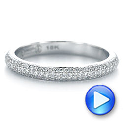 14k White Gold Custom Diamond Pave Engagement Band - Video -  1158 - Thumbnail