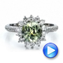 18k White Gold 18k White Gold Custom Green Sapphire And Diamond Engagement Ring - Video -  100111 - Thumbnail