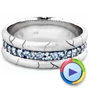14k White Gold Men's Custom Ring With Aquamarine - Video -  1203 - Thumbnail