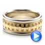  18K Gold And 14k Yellow Gold 18K Gold And 14k Yellow Gold Custom Cross Men's Band - Video -  100052 - Thumbnail