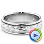 18k White Gold 18k White Gold Custom Hand Engraved Wedding Band - Video -  1213 - Thumbnail