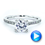  Platinum Platinum Hand Engraved And Diamond Enagagement Ring - Video -  1241 - Thumbnail