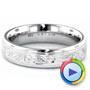 18k White Gold 18k White Gold Custom Hand Engraved Wedding Ring - Video -  1269 - Thumbnail