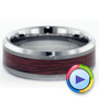 Men's Tungsten And Wood Inlay Ring - Video -  1339 - Thumbnail