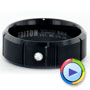 Men's Black Tungsten Ring With Center Diamond - Video -  1347 - Thumbnail