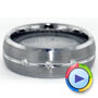 Men's Tungsten Ring With Channel Set Diamonds - Video -  1348 - Thumbnail