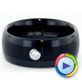 Men's Black Tungsten Ring With Diamond - Video -  1354 - Thumbnail