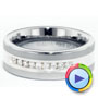 Men's Two-tone Tungsten Ring With Diamonds - Video -  1355 - Thumbnail