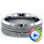Men's Tungsten And Steel Ring With Cable - Video -  1357 - Thumbnail