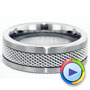 Men's Tungsten and Steel Ring - Video -  1369 - Thumbnail