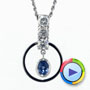 Custom Diamond And Sapphire Pendant - Video -  1373 - Thumbnail