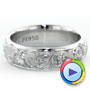 18k White Gold 18k White Gold Custom Hand Engraved Band - Video -  1376 - Thumbnail