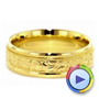 18k Yellow Gold Custom Hand Engraved Band - Video -  1411 - Thumbnail
