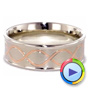  18K Gold And 14k Rose Gold 18K Gold And 14k Rose Gold Custom Men's Wedding Band - Video -  1423 - Thumbnail