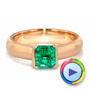 18k Rose Gold Custom Emerald Ring - Video -  1427 - Thumbnail