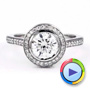  Platinum Custom Bezel Halo Engagement Ring - Video -  1430 - Thumbnail