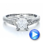 14k White Gold 14k White Gold Princess Cut Pave Engagement Ring - Video -  1467 - Thumbnail