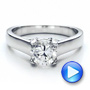 14k White Gold 14k White Gold Contemporary Engagement Ring With Bright Cut Set Diamonds - Video -  1468 - Thumbnail