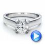  Platinum Platinum Contemporary Engagement Ring With Bright Cut Set Diamonds - Video -  1468 - Thumbnail